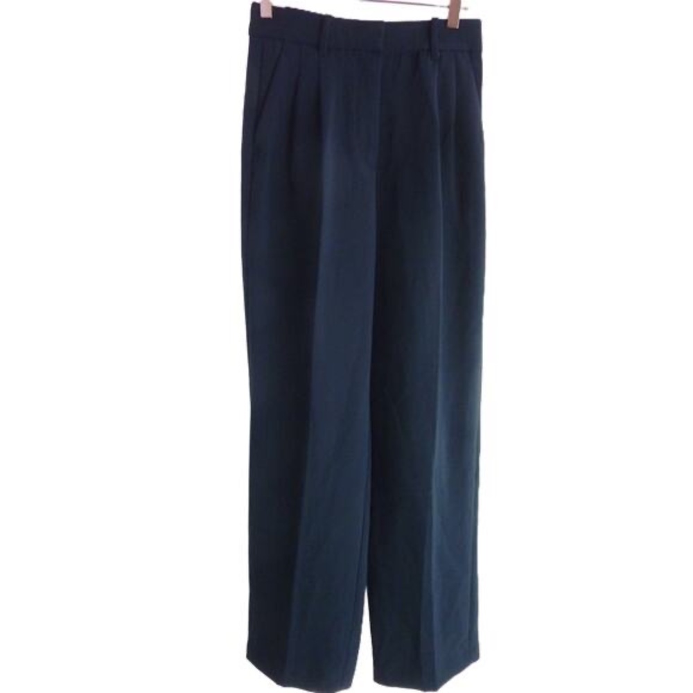 NWT Aritzia The Effortless Pant™ Crepette™ Dark Navy Dress Wide Leg Pants 4 Tall
